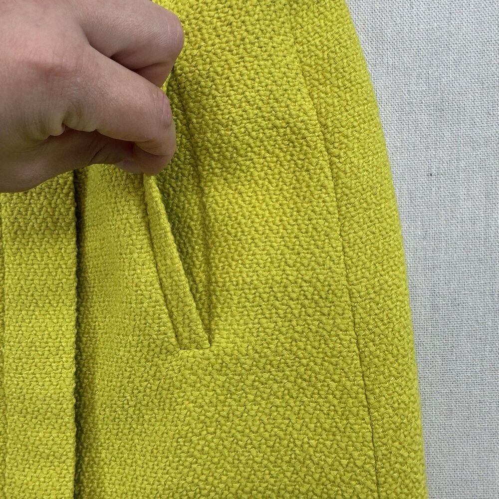Diane Von Furstenberg Yellow Coated Raffia Elley Mini Skirt Size 6 - Picture 4 of 10